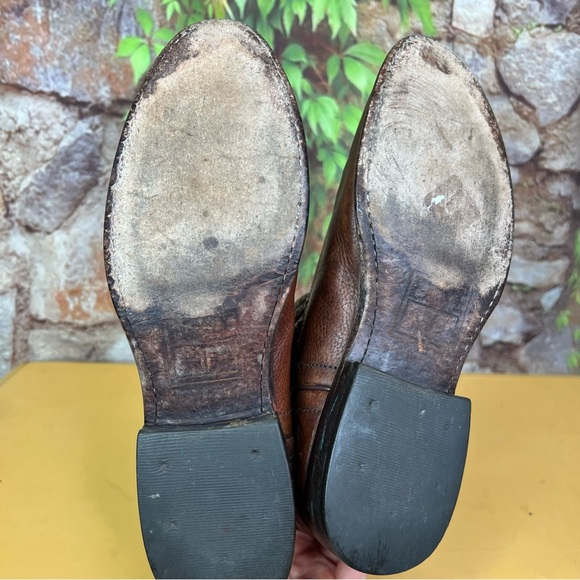 FRYE Studded Brown Western Ankle Leather Boots, 8B - Picture 9 of 15